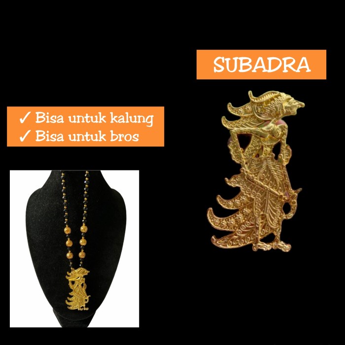 kalung bros wayang subadra kebaya blouse kutubaru baju bodo Indonesia