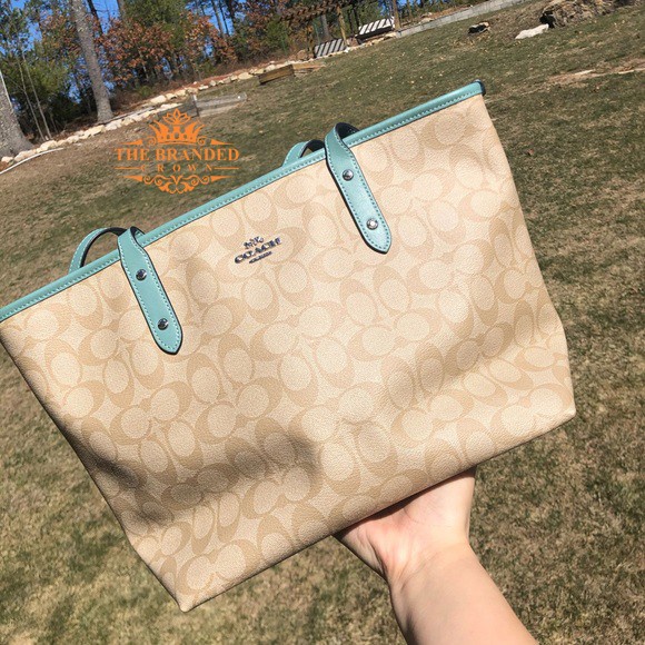 Tas Coach 58292 Signature City Zip Tote Sea Foam