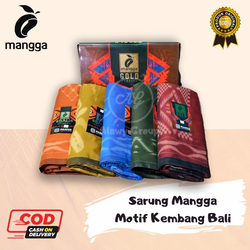 Sarung Mangga Gold Kembang Bali Asli Pajitex Dewasa