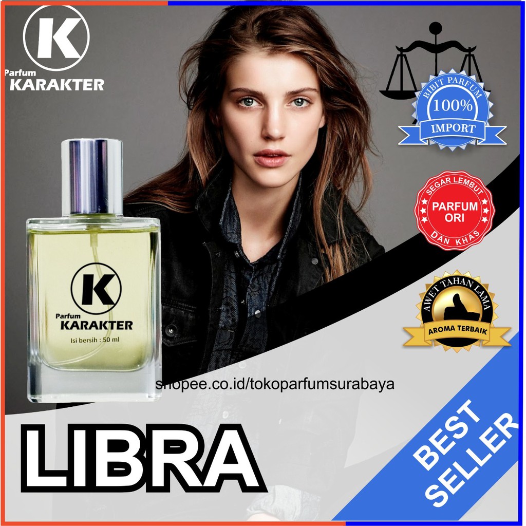 Bisa Cod | Parfum Cewek Zodiak Libra | Bibit Parfum Import Wangi &amp; Tahan Lama | Kemasan 50ml