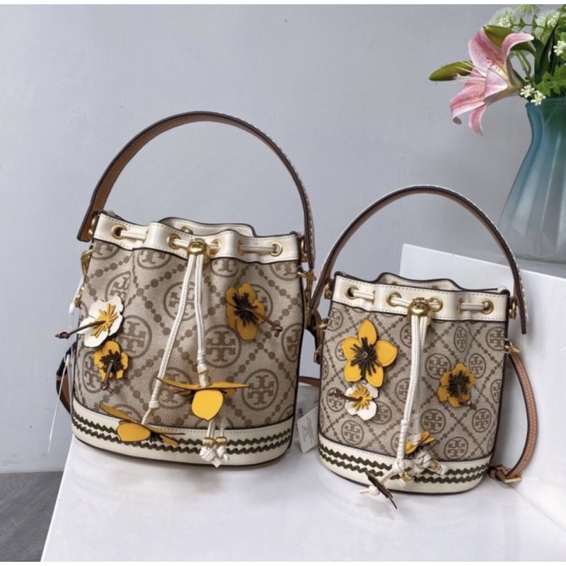 T Monogram Braided Bucket Bag