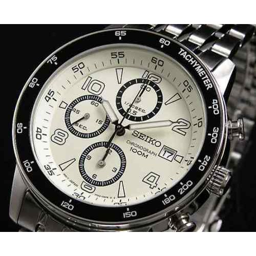 Seiko Quartz SND727P1 Chronograph White Dial | Jam Pria SND727