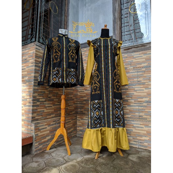 Dress - gamis - gamis tenun - couple set - couple keluarga - baju keluarga