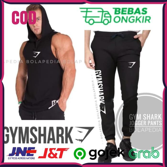 STELAN PAKAIAN OLAHRAGA GYMSHARK HOODIE SINGLET GYM FITNES LONGPANTS RUNNING TRAINING PRIA MAN FT365