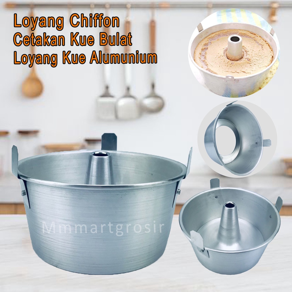 Loyang Chiffon / Cetakan Kue Bulat / Loyang Kue Alumunium / Uk.18cm