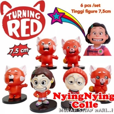 

mainan pajangan pc Cake Topper topper Jual Berkualitas turning red set 6 set figure kue