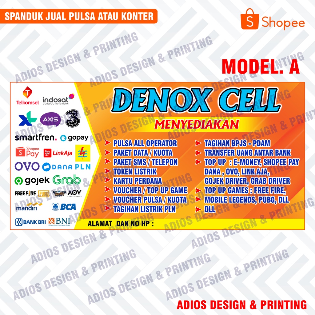 Banner / Spanduk Konter Pulsa / Spanduk Pulsa