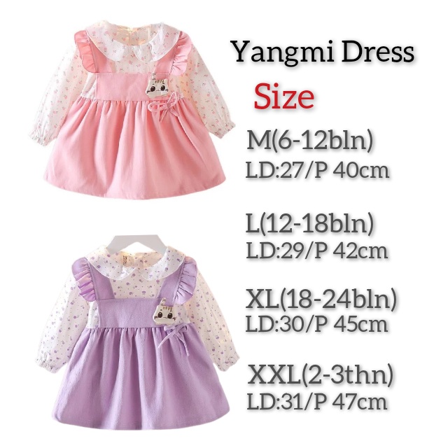 Dress Bayi Baju Fashion Baby Dress Korean Style Import Gaun Bayi motif Bunga Pakaian Bayi Perempuan