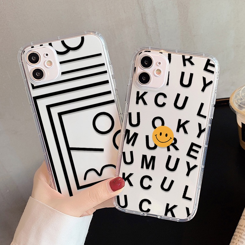 REALME Case Motif Tulisan Dan Smiley Untuk OPPO A74 A54 A94 A93 A57 A59 A8 A83 A9 F1S A39 A15 A15S A53 A32 A33 S A37 A35 A16 A16S A54S A52 A92 A1k A7 2020