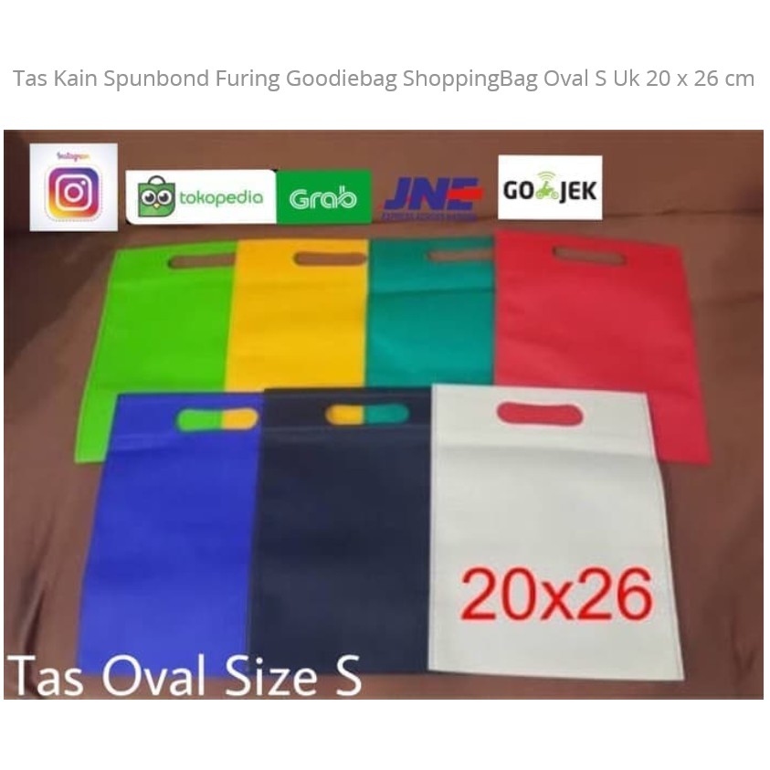 

Tas Kain Spunbond Furing Goodiebag ShoppingBag Oval S Uk 20 x 26 cm