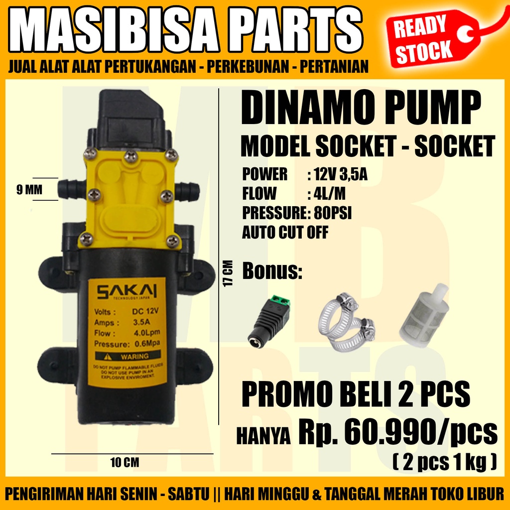 POMPA AIR DC 12V / DINAMO PUMP SPRAYER / CUCI MOBIL / MOTOR / AC