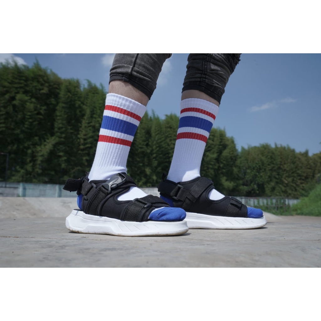 Kaos Kaki Motif Stripe Oldschool Garis Valor - Skate Socks Kaos Kaki Panjang Pria Wanita - Juxtapose