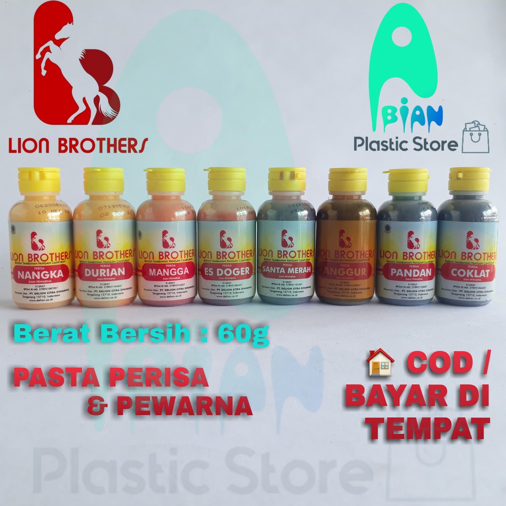 

GROSIR PASTA PERISA & PEWARNA MAKANAN LION BROTHER VARIAN RASA