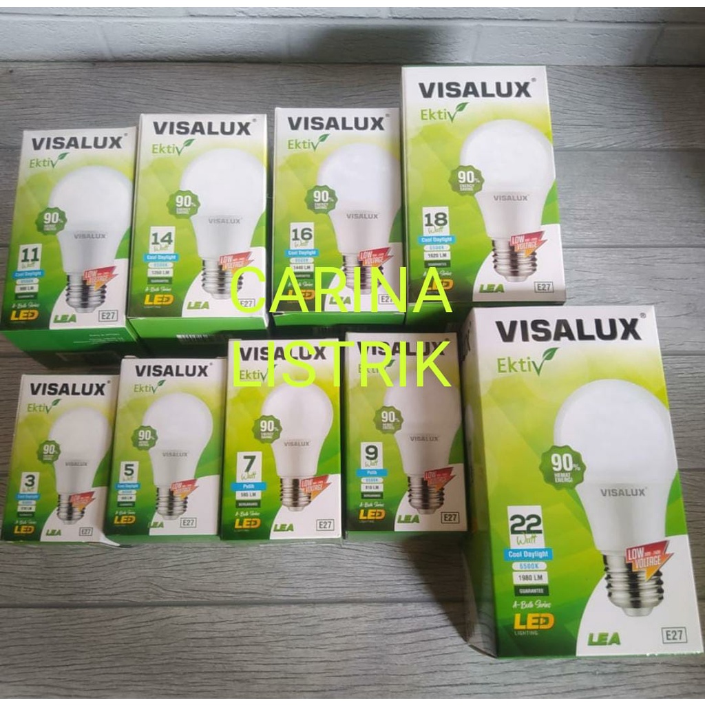 VISALUX EKTIV LAMPU LED BULB 11W GARANSI 1 TAHUN SNI