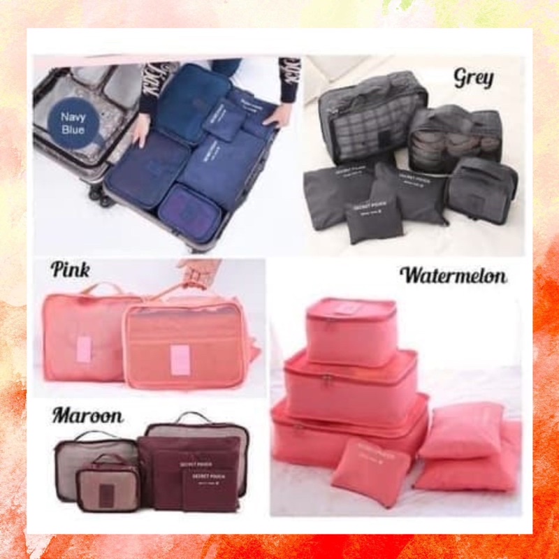 Travel 6 in 1 bag Set Storage Organizer Koper / Tas Penyimpanan travel organizer tas serbaguna