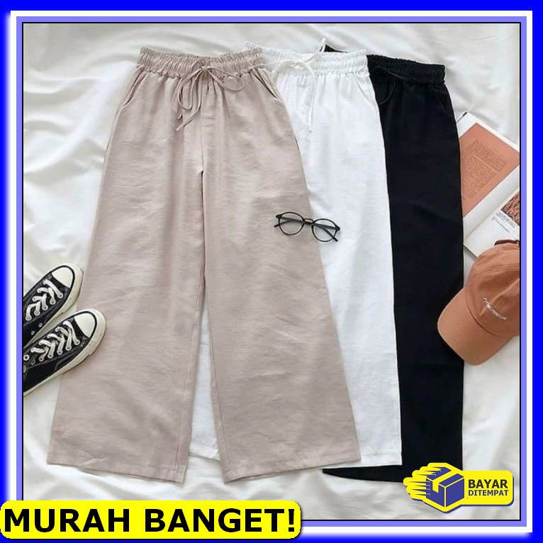 Celana Kain Cewek C994 Fashion Bawahan Celana Kulot Panjang Plisk CA455 Yuna Pants Celana Panjang