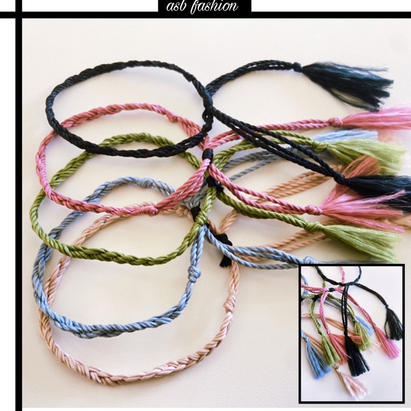 [TERMURAH] - [10Warna] GELANG TANGAN BASIC KEPANG UNISEX / GELANG TALI RUMBAI PREMIUM BY ASB.HANDYCRAFT