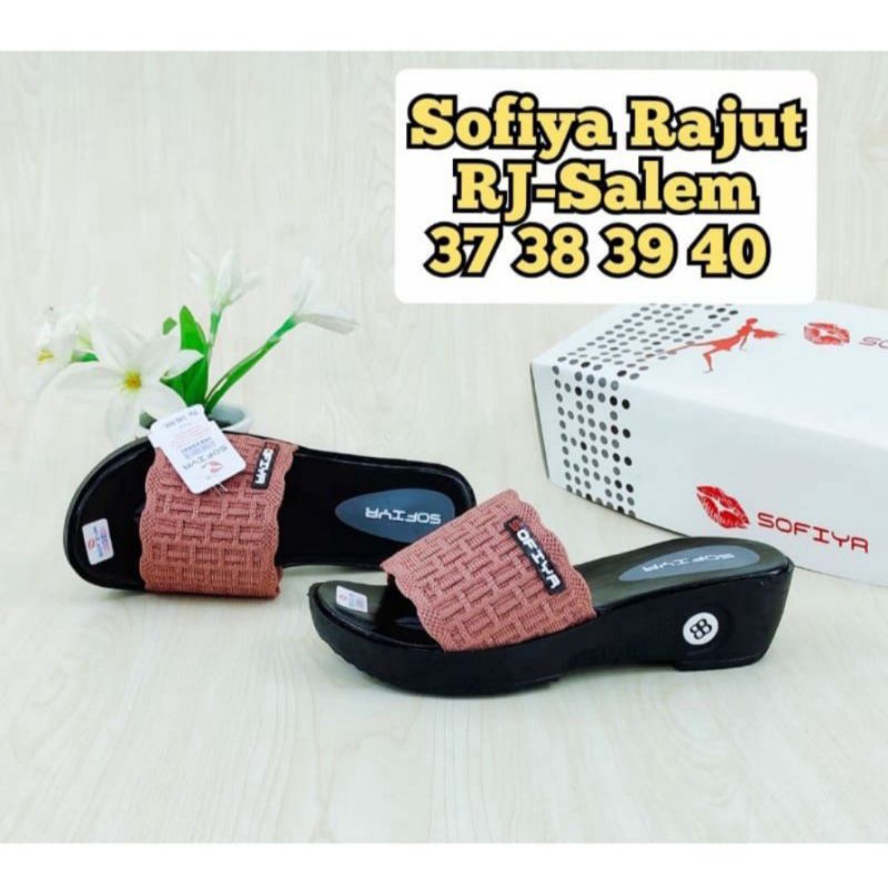 Image of sandal rajut wedges sofiya terbaru 2022 #2