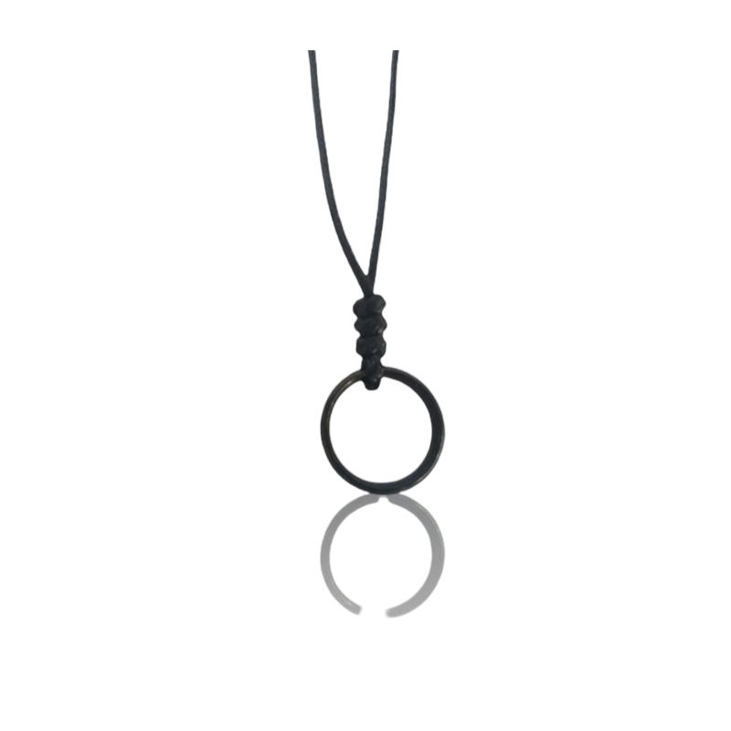 Kalung Pria Liontin Cincin Titanium Full Black//Accessories//Pria/Top Style