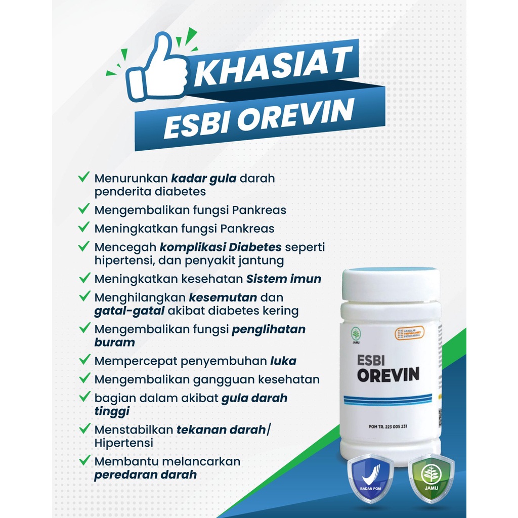 ORIGINAL Herbamed ESBI OREVIN Obat Herbal Diabetes Gula Darah Kencing Manis