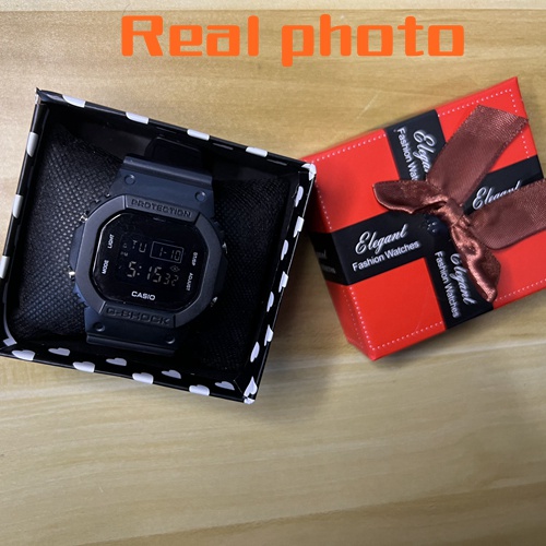 CASI0 DW-5600 jam tangan olahraga elektronik pria meja persegi kecil CASI0 G-SHOCK