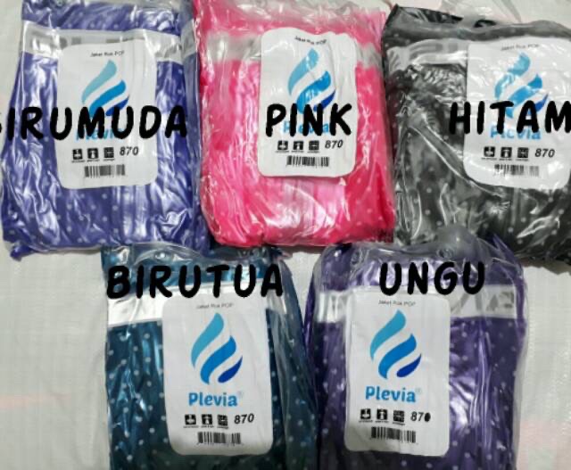 Jas hujan setelan polkadot plevia kode 810