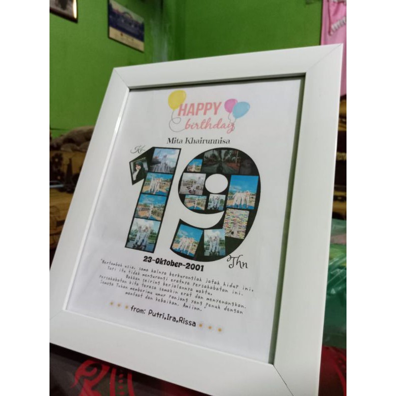 

kado bingkai fhoto + request kata-kata sesuka hati