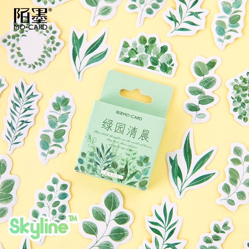 

Sticker Box Kiss Cut Scrap Book Journal Dengan Motif Beragam Daun Isi 45Pcs