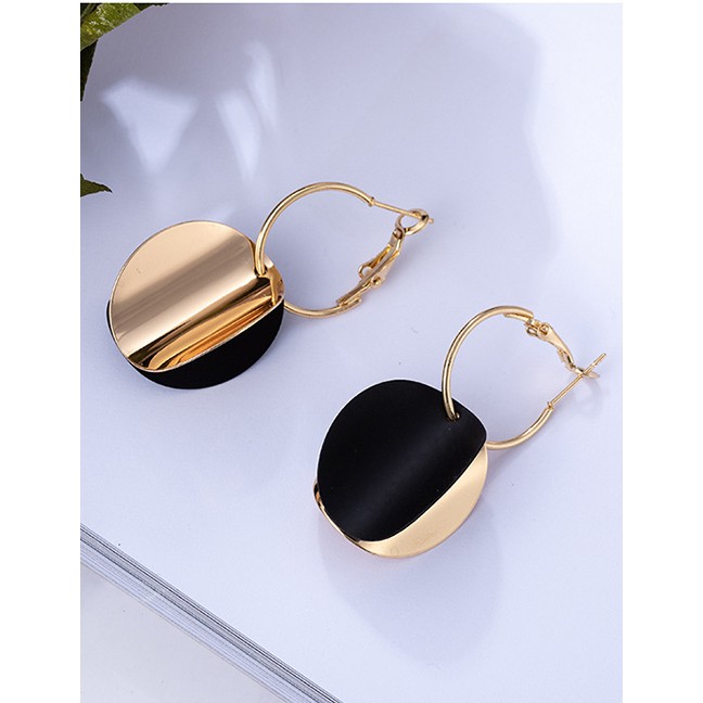 LRC Anting Tusuk Fashion Round Shape Design Long Earrings F2199X