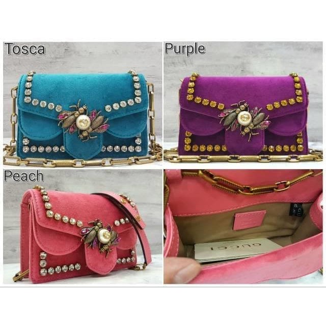 Gucci Broadway Velvet Sling Bag Mini / Tas Selempang Wanita Branded