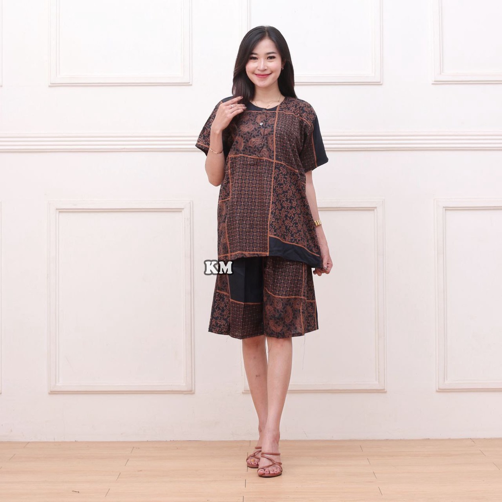 SETELAN BATIK RAYON ADEM HALUS / SETELAN BATIK LD 110 / SETELAN BATIK CELANA PENDEK