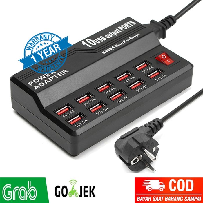 Charger USB 6.8A, 4 Port / 34W Kualitas Terbagus