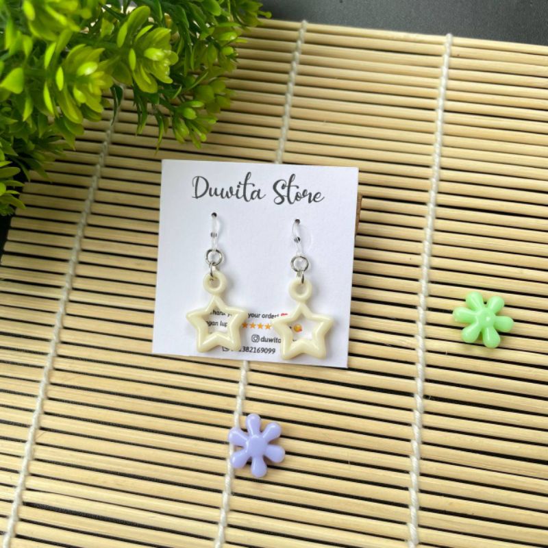 HANDMADE ANTING ANAK/DEWASA KAITAN PLASTIK MOTIF BINTANG