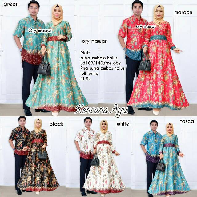 Baju Batik Couple Kencana Ayu / Batik Sarimbit (geser untuk melihat yang lain)(Semi Sutra)