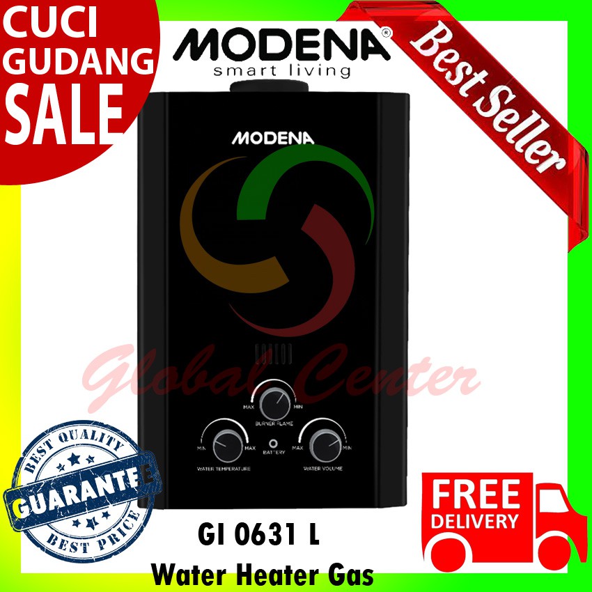 WATER HEATER GAS MODENA/ PEMANAS AIR GAS MODENA RAPIDO GI 0631 L