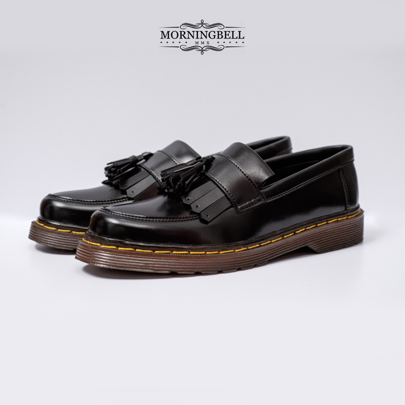 MORNINGBELL - SEPATU PRIA SLIP ON DOCMAR TASSEL LOAFER HITAM P-MAN-02