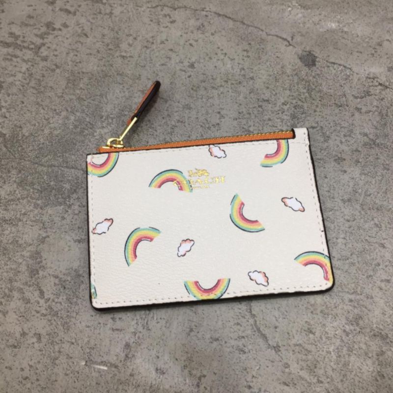 

COACH Mini Skinny ID Case With Allover Rainbow Print
