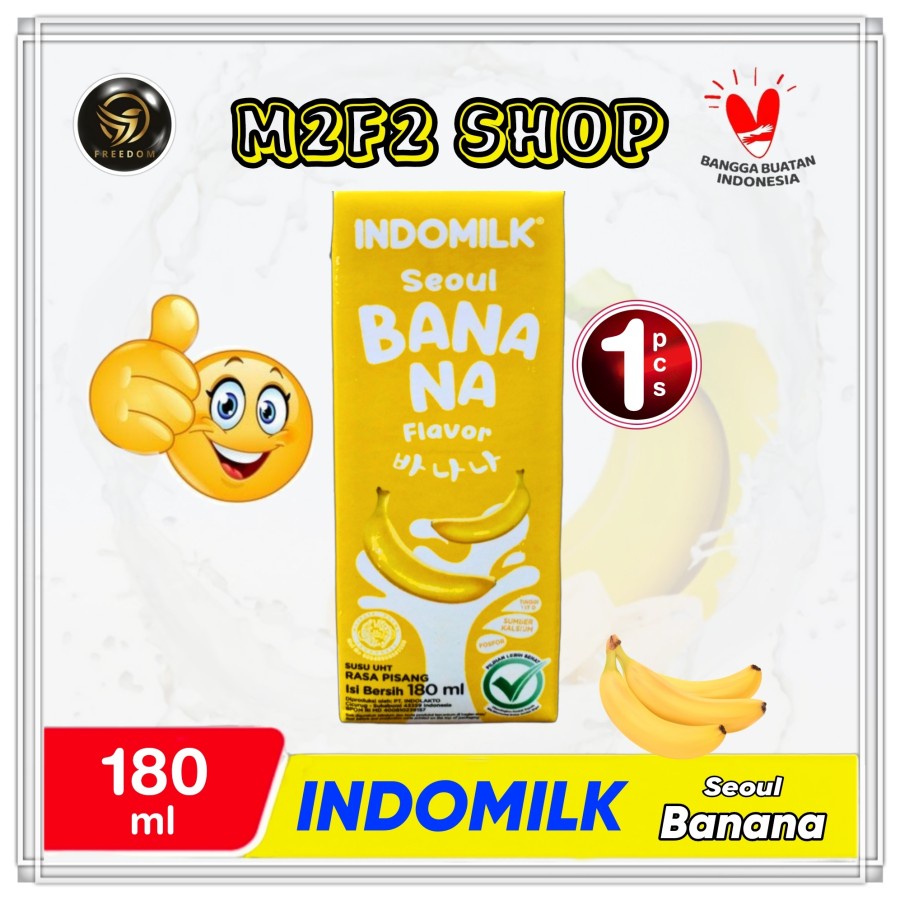 

Susu Indomilk Seoul Banana | Pisang Kotak UHT - 180 ml (Kemasan Satuan)