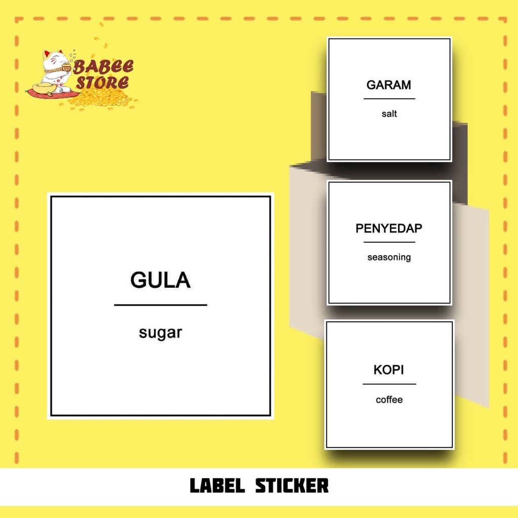 

LABEL STICKER BUMBU DAPUR / STIKER WADAH MAKANAN / TOPLES BUMBU MASAK