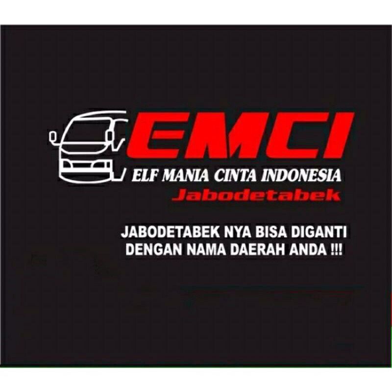 stiker cutting sticker cutting buat mobil elf EMCI