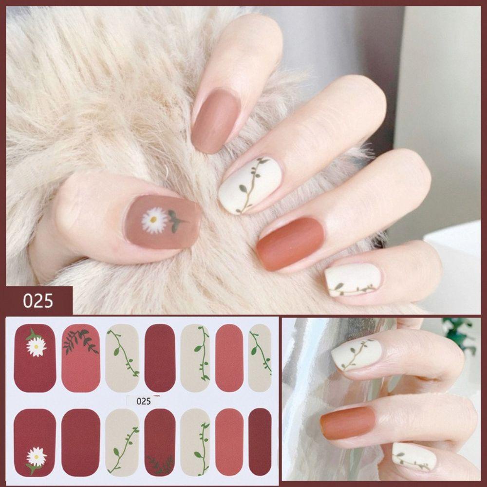 AUGUSTINA Agustina Self-Adhesive Stiker Kuku Kreatif Manis Kupu-Kupu Tahan Air Salon Kuku Nail Art Slider DIY Nail Decals