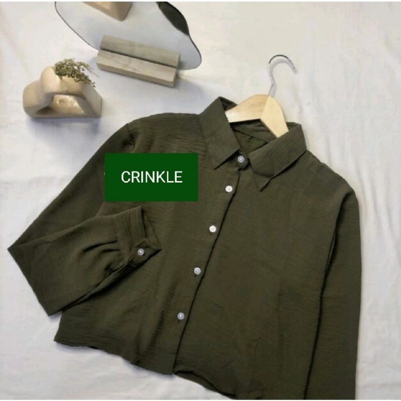 KEMEJA CROP CRINKLE