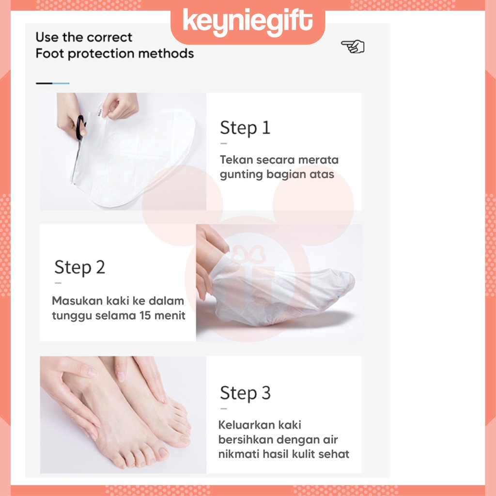 Luofmiss Foot Mask Moisturizing Repair Dryness Memperbaiki Kering Masker Kaki LM002