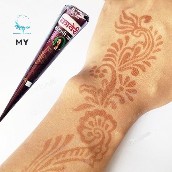 3 Pcs Henna Cones Red Brown Black 20pcs Stencils Temporary Tattoo Kits Body Art Mehandi Ink For Bo