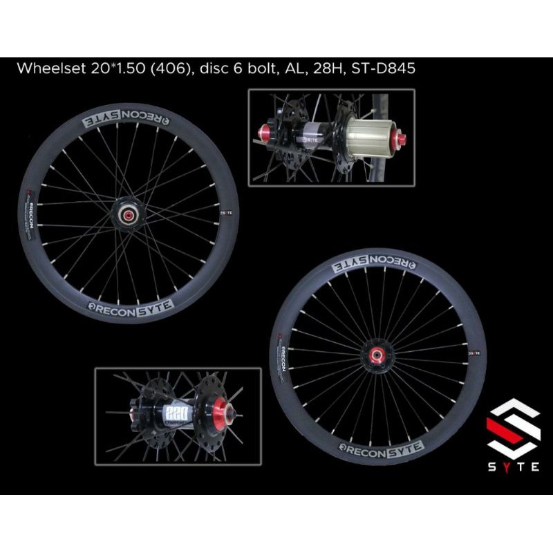 WHEELSET SYTE 20X1.50 28 HOLE ALLOY DISC FREEHUB JANGKRIK TAWON SEPASANG