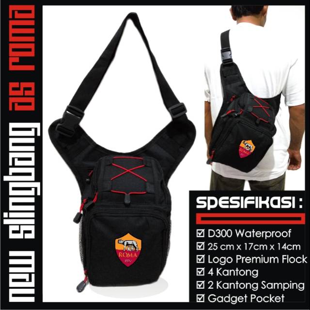 TAS SLINGBAG AS ROMA HITAM
