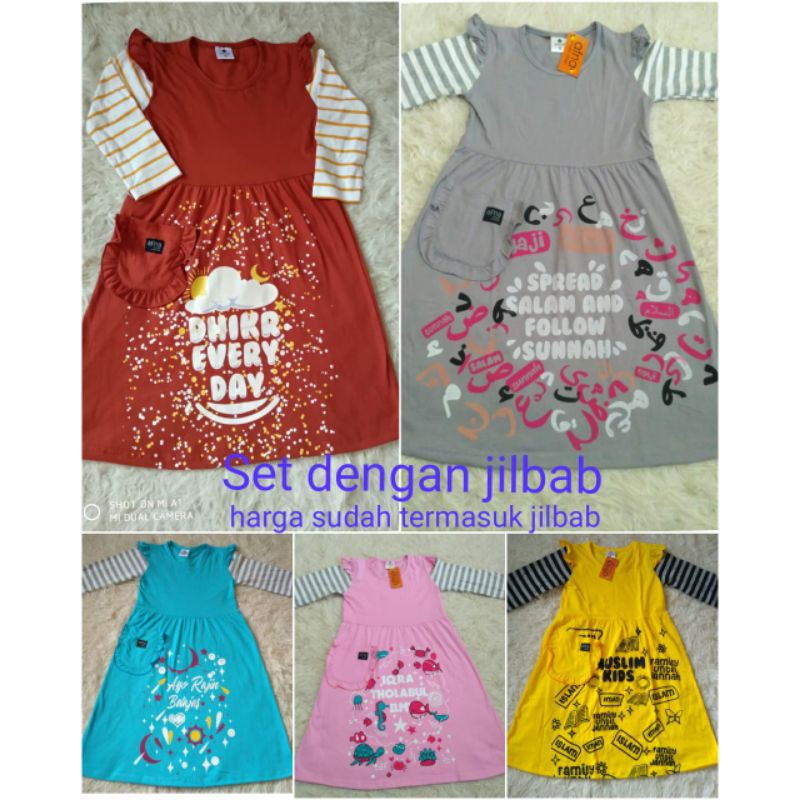 gamis afna kids set hijab