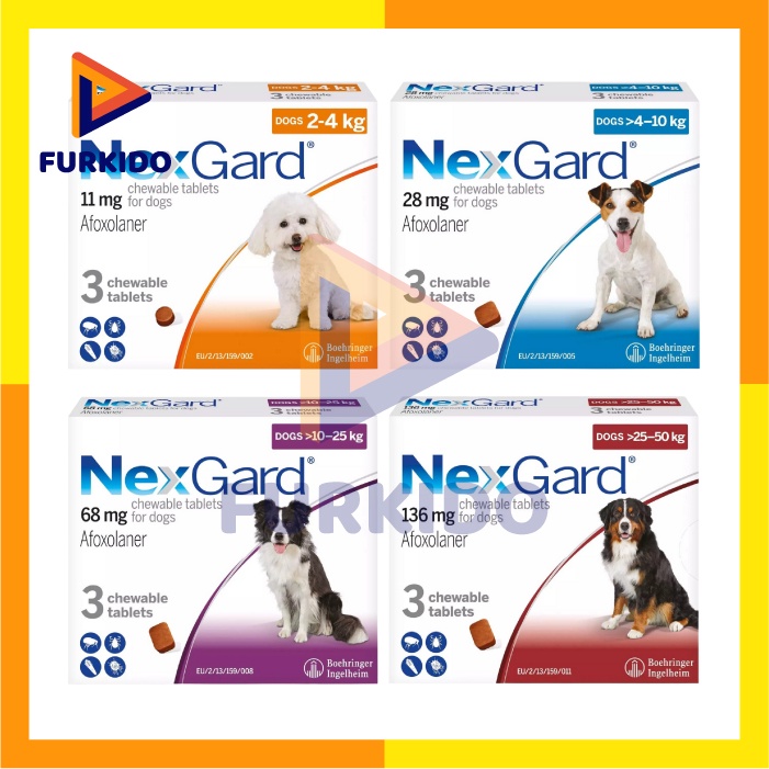 Nexgard Dog S-L / Chewable Tablets Pembasmi Kutu Hewan Anjing