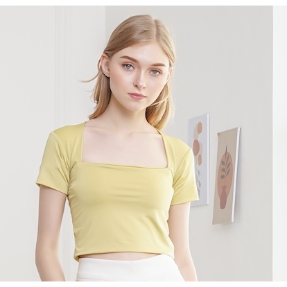 MODAVIE - JADE CROPTOP Baju Atasan Wanita Square Crop Top Korea Top Kotak