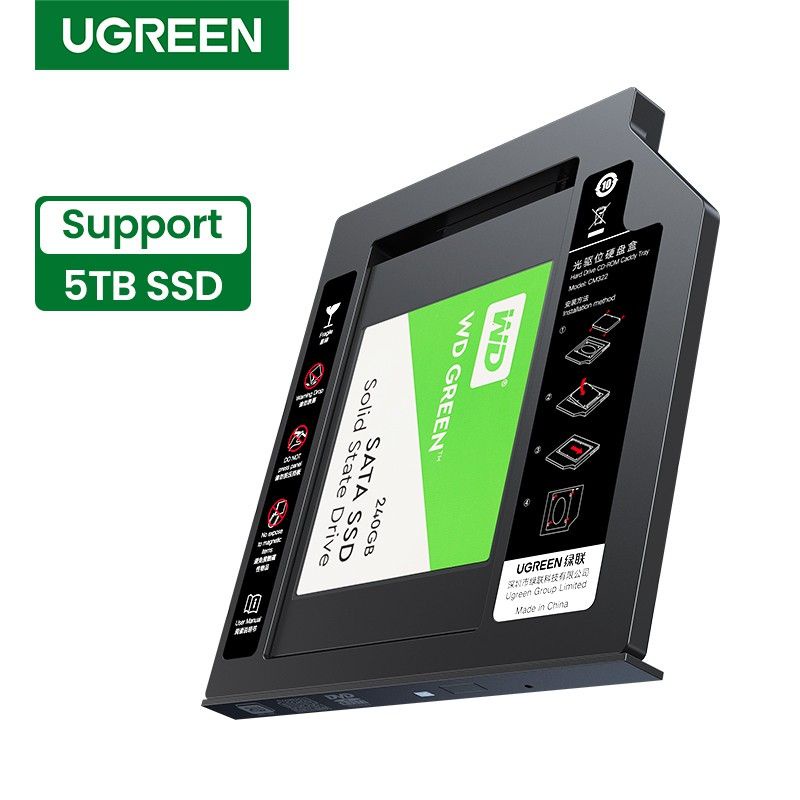 UGREEN HDD CADDY SSD 2,5&quot; SATA III 9,5mm 5TB untuk 2,5&quot; Laptop